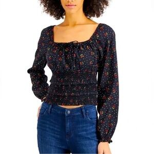 Summer Square-Neck Smocked Top